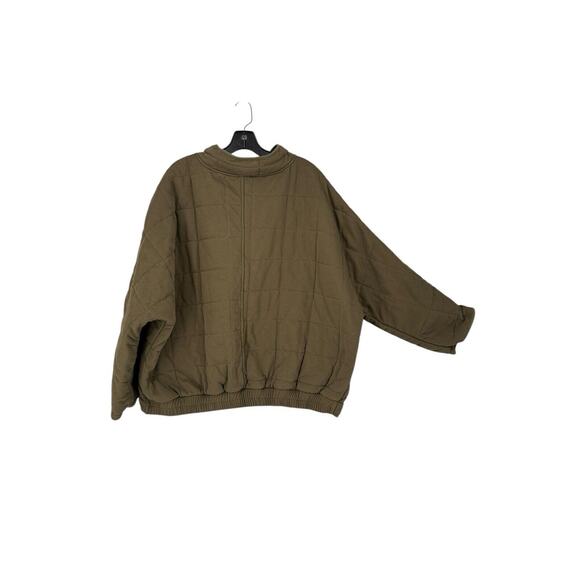 Hayden Los Angeles Quilted Oversize Jacket Coat Plus Size 1X Green Dolman Sleeve - Picture 2 of 11